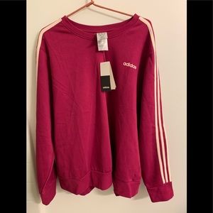 Adidas Magenta 3 Stripes Sweatshirt Plus Size